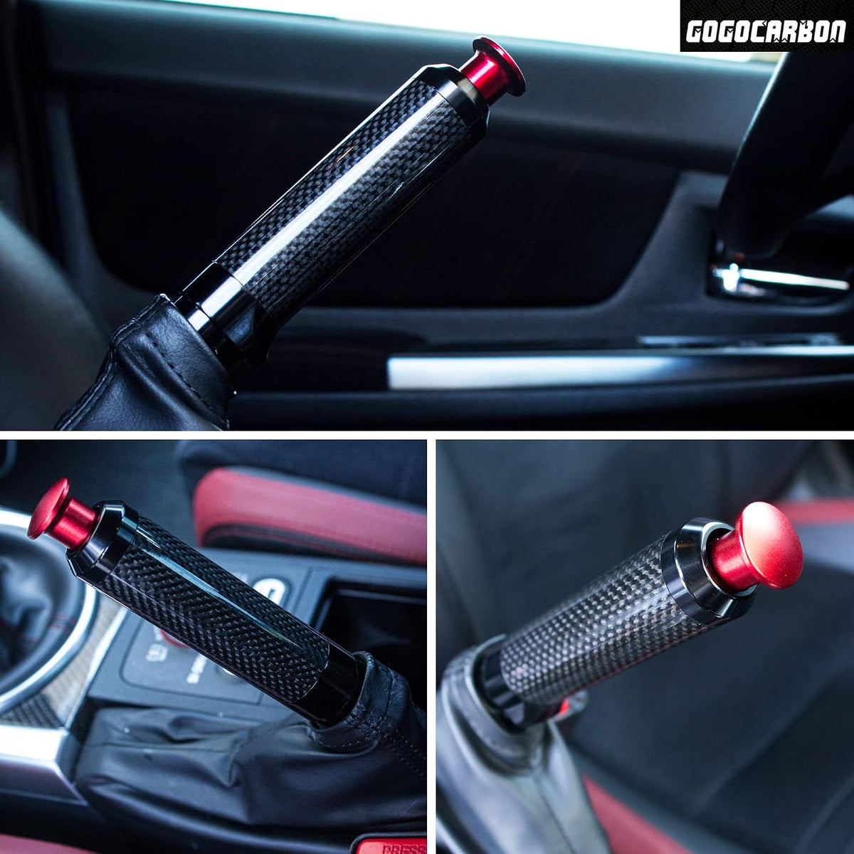 GOGOCARBON dry carbon fiber interior trim showing clear coating finish