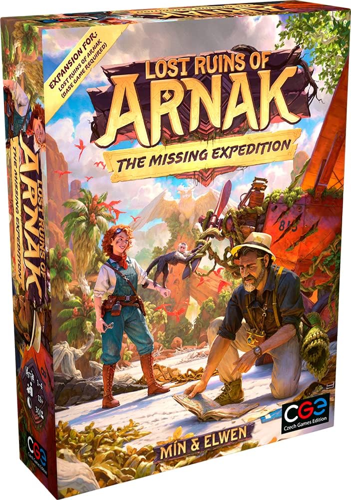 Czech Games Edition Lost Ruins of Arnak Missing Expedition front box view strategy board game