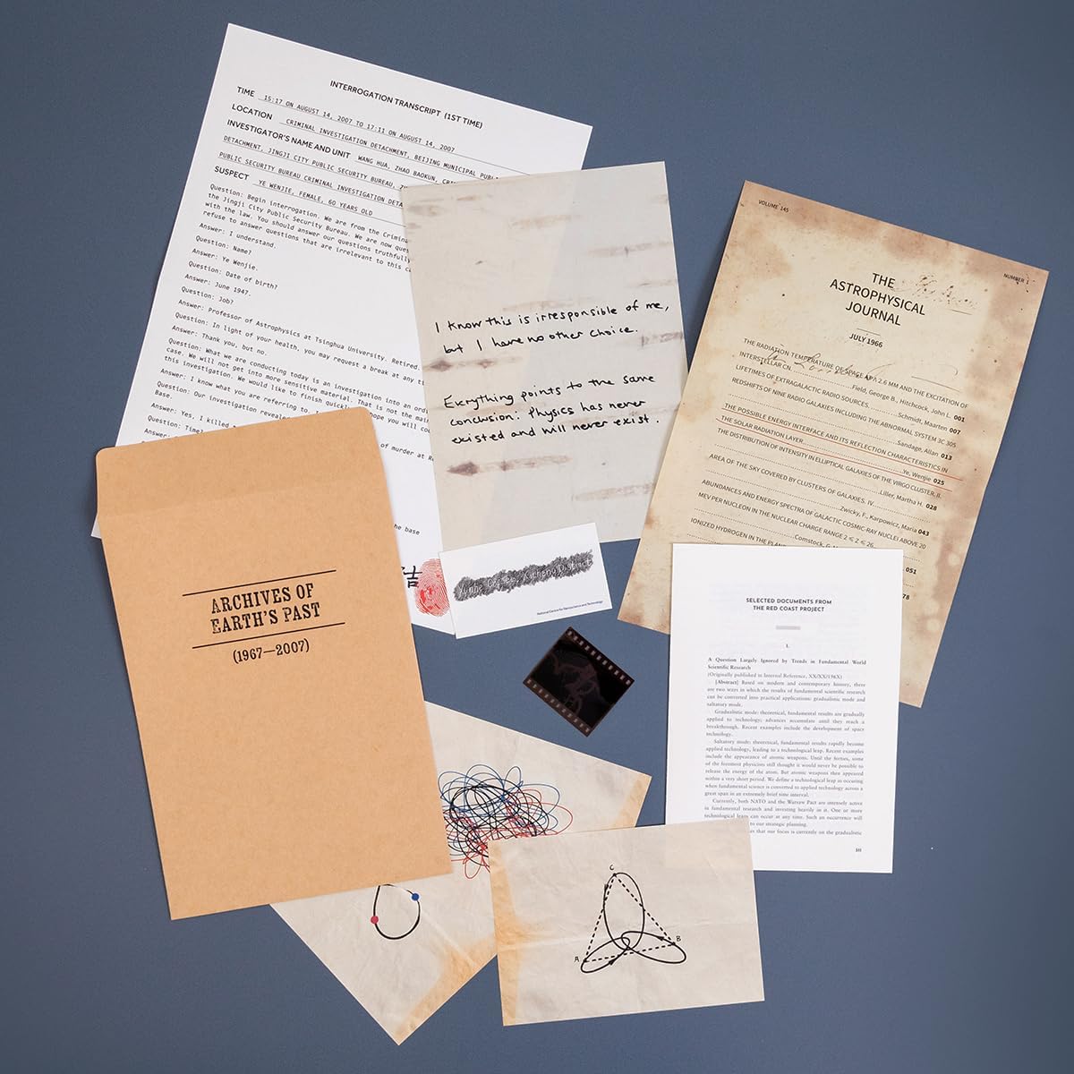 Archive files and bonus inserts included in the graphic novel