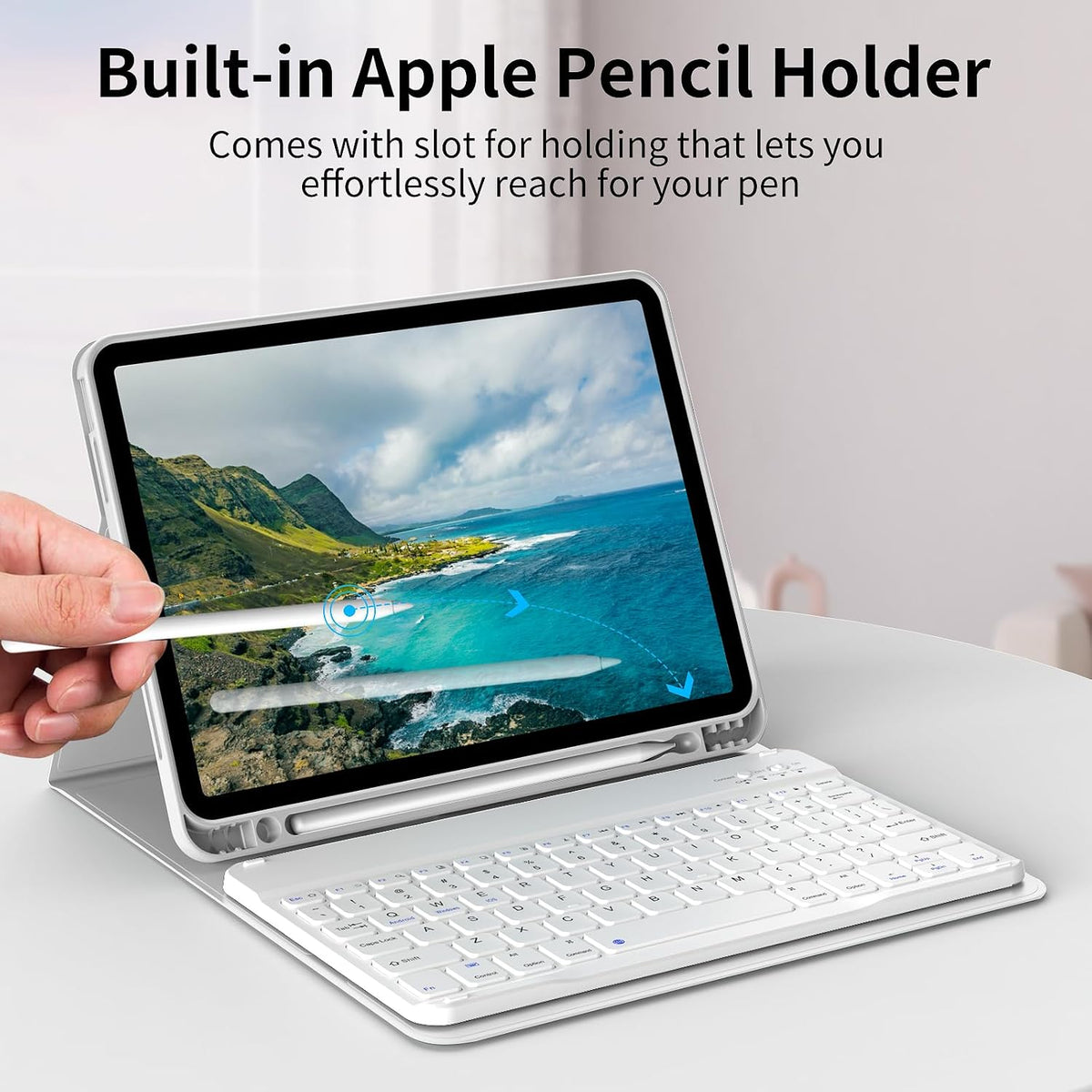 KVTVOU folio cover adjusted to multiple viewing angles for typing