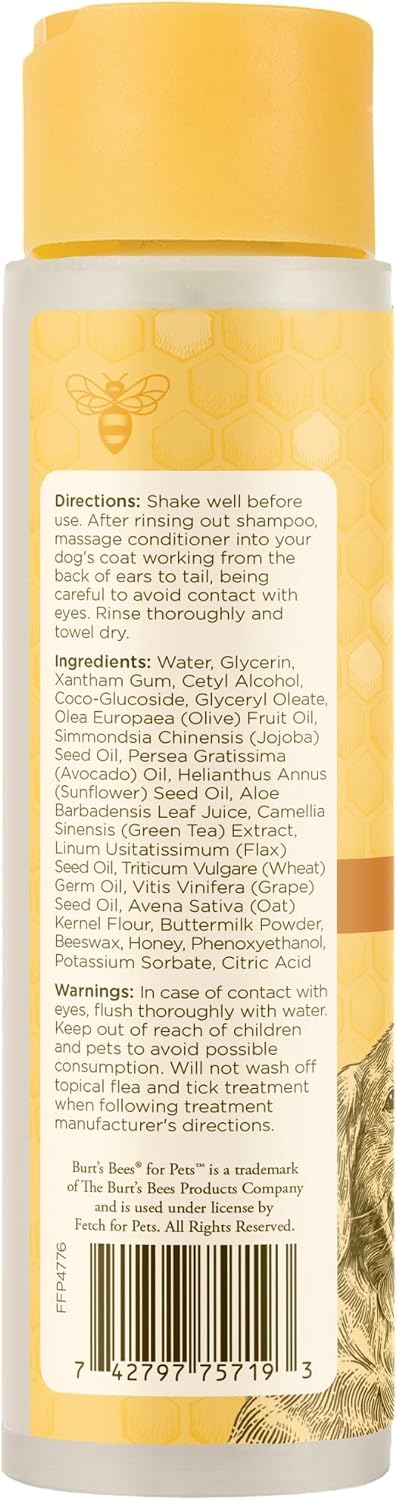 Two pack bundle of Burt's Bees for Pets oatmeal dog conditioner