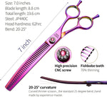 Fenice Peak seven inch dog thinning scissors with rhinestone tension screw.