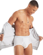 Hanes Men's Underwear Brief Pack, Full Rise Cotton Briefs, Moisture-Wicking Underwear, White, Multi-pack - Image 4