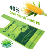 Lospu HY green pet waste bags with tie handles displayed clearly