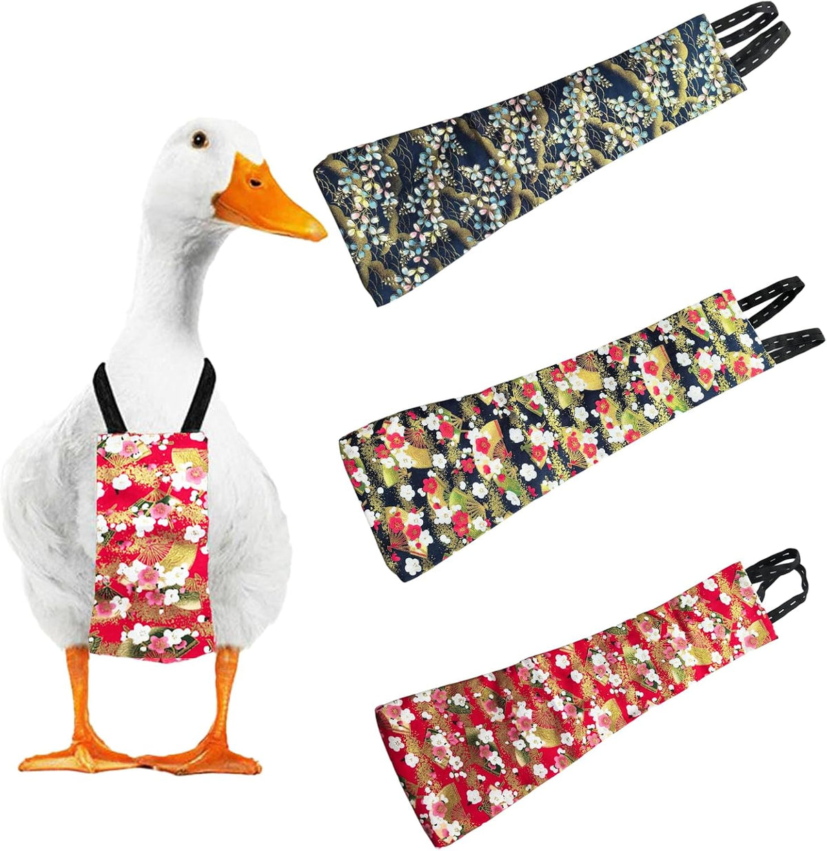 Medium size UKJENT hen diaper laid flat showing elastic button bands