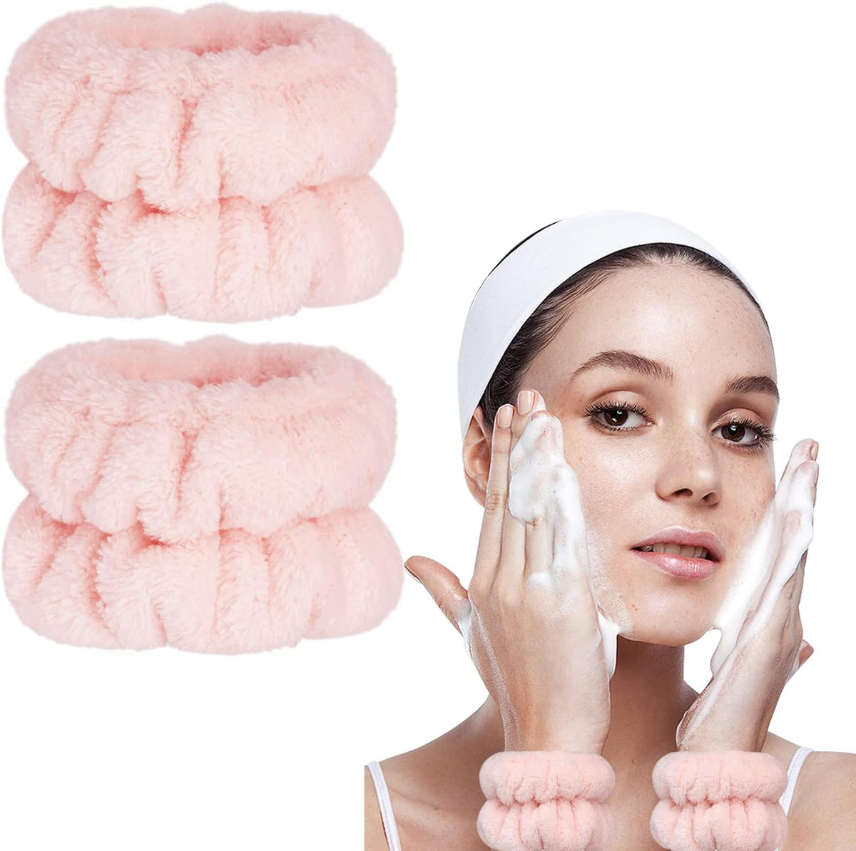 Taocar microfiber face washing wrist bands front view