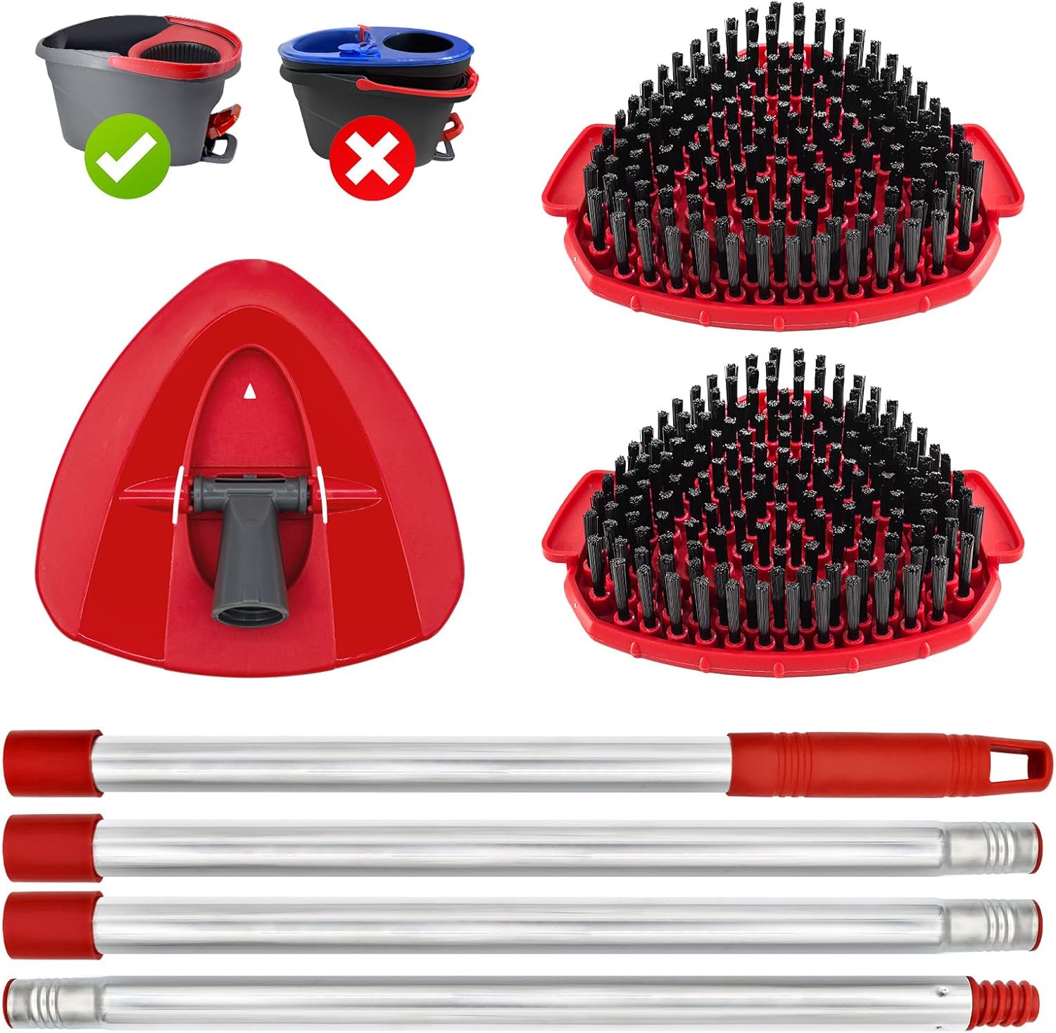 Heuihm spin mop handle replacement set front view