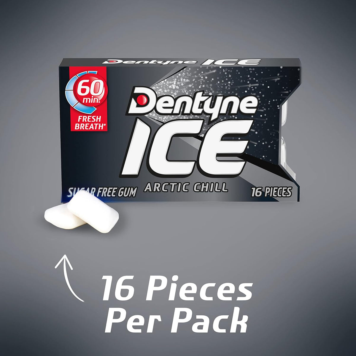 Dentyne Arctic Chill mint chewing gum back details