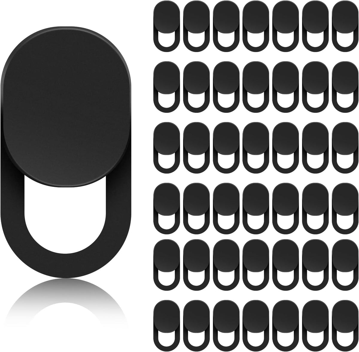 LIQWEI universal webcam camera cover slide 50 count front view on laptop