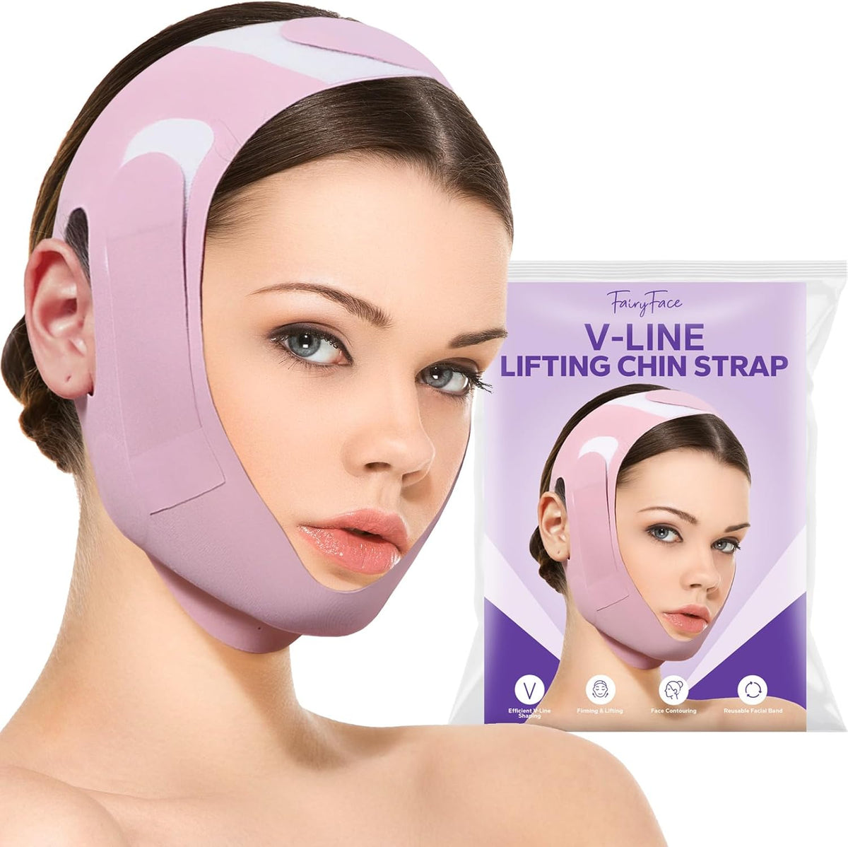 FairyFace V-Line Lifting Chinstrap front view for facial firming