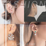 Allereyae fashion jewelry purple earrings resting flat