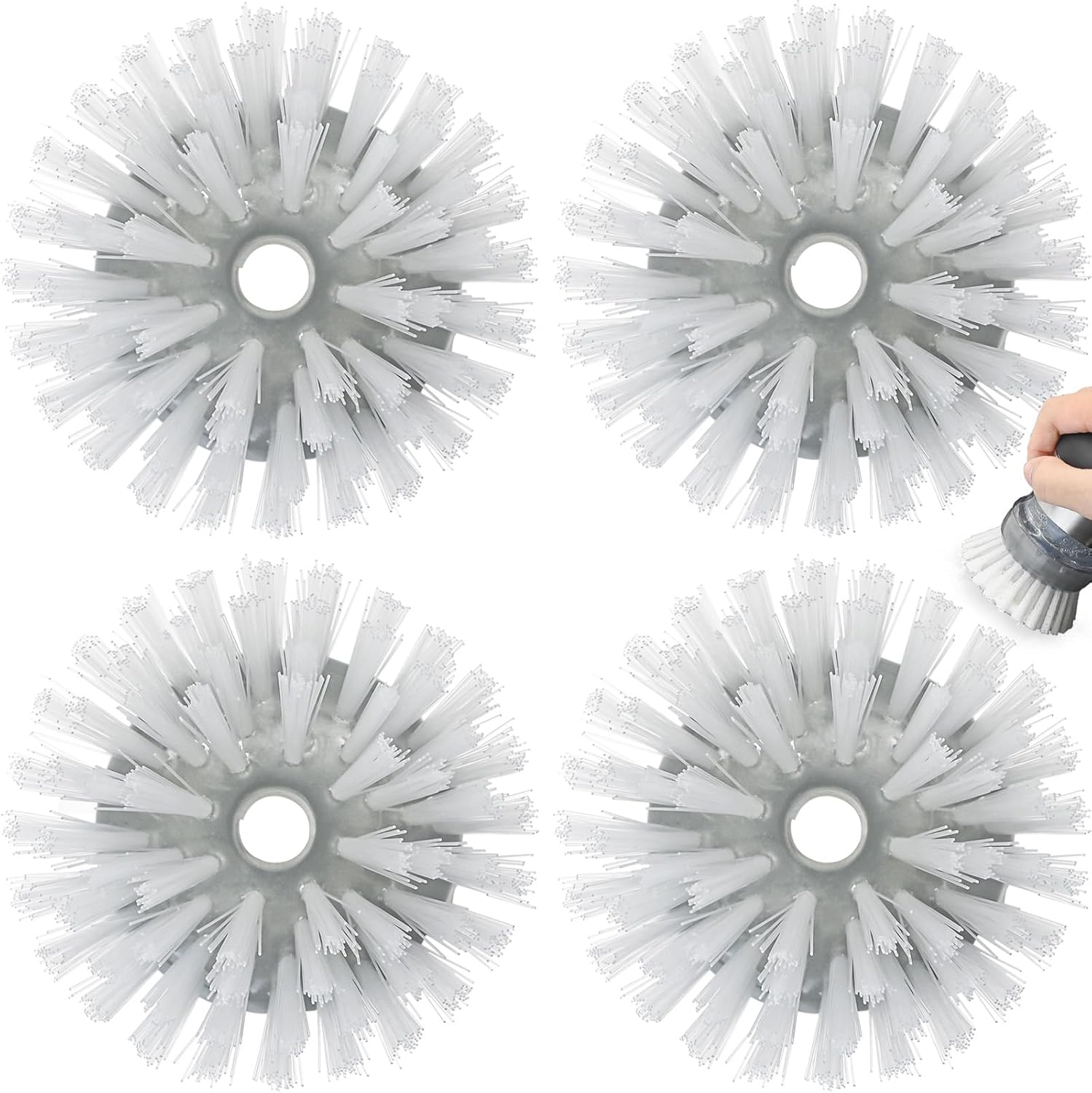 Shadowgallery palm brush refills front view showcasing the four pack of grey nylon replacement heads.