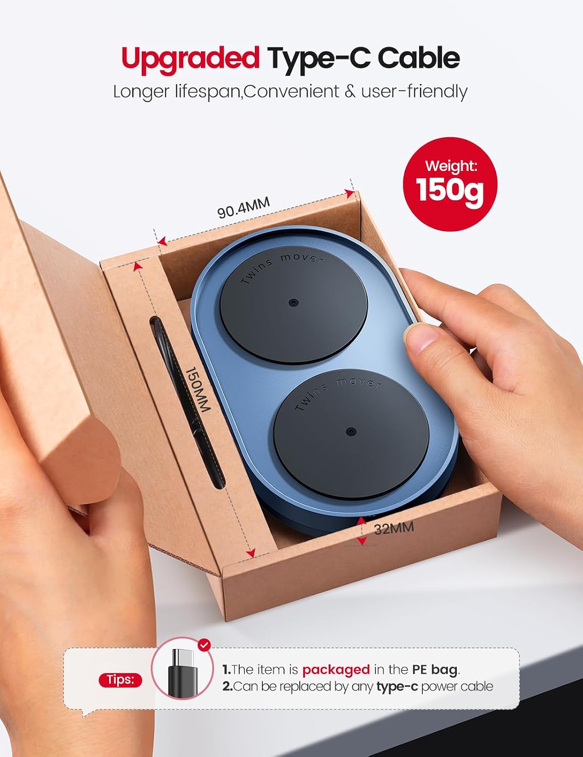 Vaydeer mouse mover packaging and accessories overview