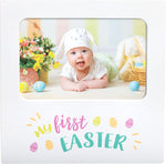 Kate and Milo My First Easter Picture Frame front view showing pastel egg decorations