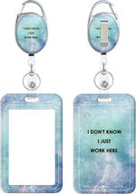 Retractable Badge Holder, Cute Print Pattern Belt Clip Badge Reel with Keychain, Name Tag Work Vertical Id Card Protector for Nurse Medical Teacher Student (Milk Cow Print) - Image 12
