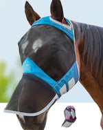 Harrison Howard CareMaster Pro Luminous Horse Fly Mask Large Eye Space Full Face Standard with Nose No Ears Summer Mint L - Image 14