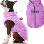 Gooby Puffer Vest - Grape, Small - Ultra Thin Zip Up Windbreaker with Dual D Ring Leash - Water Resistant Dog Sweater Coat for Small Dogs - Image 9