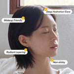 Abib Jericho Rose fine mist spray being applied to achieve a dewy Korean cosmetic finish.