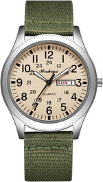 BOSHIYA Men's Military Tactical Field Watches Outdoor Sports/Work Watch Waterproof Analogue Quartz Watches Minimalist Lightweight Nylon Watch - Imported Japanese Movement/40mm Waterproof/Date Display - Image 11