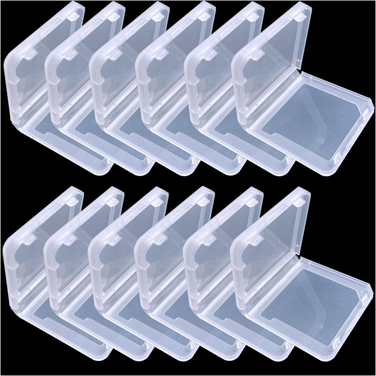 Sanviatime clear game cartridge case front view showcasing transparent protective plastic box structure.