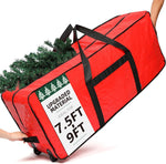 HOMEST Christmas Tree Storage Bag, Fits for 4.5-7 ft Xmas Artificials | Zippered Bag with Reinforced Carrying Handles and Wheels, Red (Bag Only) - Image 10