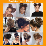 Side profile of S-Noilite wavy chignon hair bun extension
