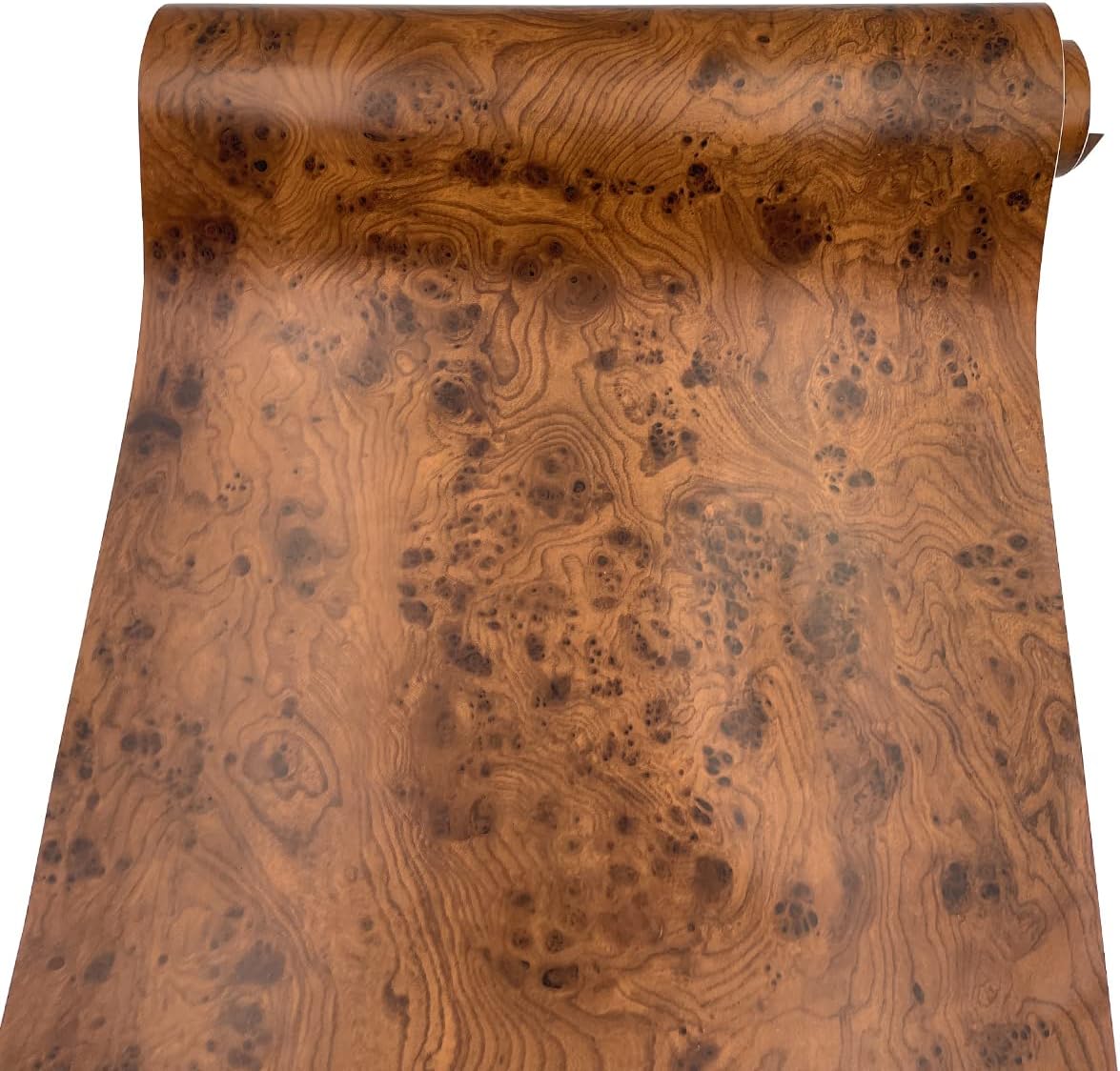 Yifely Brown Wood Grain PVC Shelf Liner front view roll