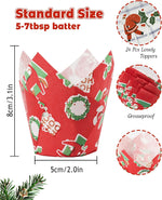 Bake Choice standard muffin baking cups featuring festive Santa and polar bear patterns