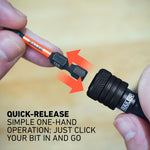 Railer 1/4 inch hex shank bit adapter closeup