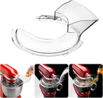 Transparent stand mixer accessory mounted on mixing bowl