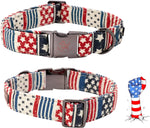 Side view of adjustable holiday dog collar for medium breeds