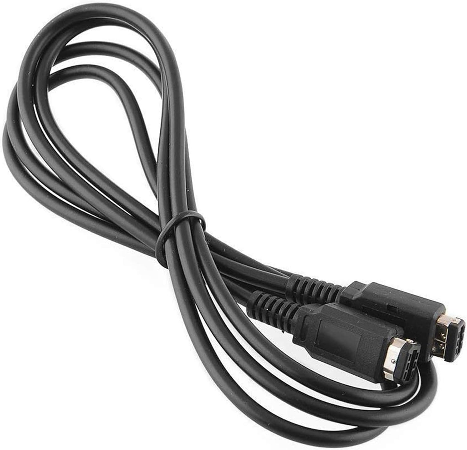 Jiannnuan ALLPE Game Boy Color Link Cable front view showing black wire and six pin connectors.
