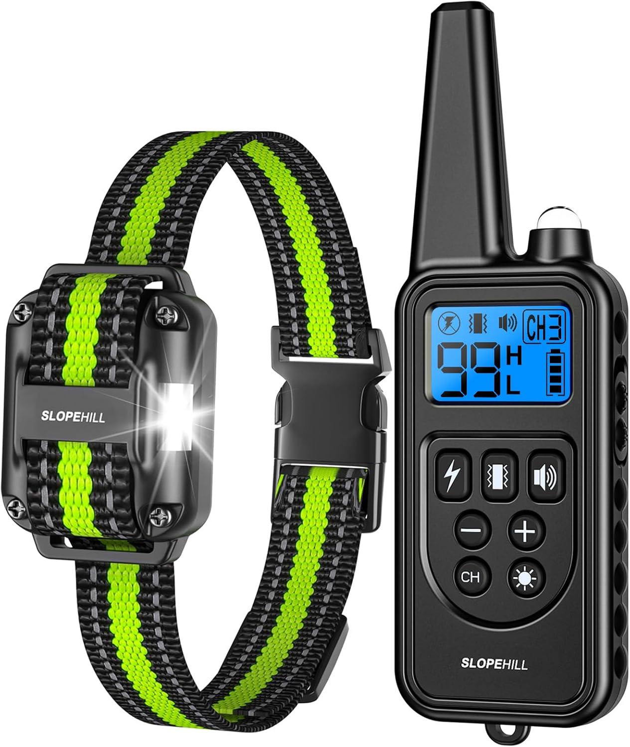 Slopehill dog training collar with remote front view