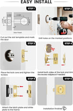 Goldenwarm sliding door lock components and installation kit layout