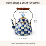 MacKenzie-Childs Royal Check tea kettle glass lid knob