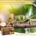 Organic coco coir brick expanding in water for reptile bedding
