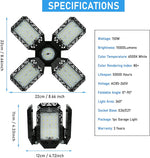 Qiyuanls LED shop light angled view showing fold-out blades