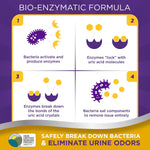 Close up of Urine Off bio-enzymatic formula bottle