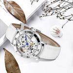 MASTOP silver bracelet mechanical watch side angle