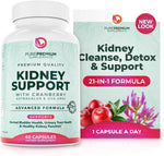 PurePremium Kidney Support and Cleanse 60 capsules front view bottle