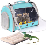 Bearded Dragon Travel Carrier Backpack,Lizard Backpack Carrier,Space Capsule Clear Bubble Window Astronaut Reptile Carrier Backpack for Guinea Pig,Sugar Glider,Bunny (Black, TPU Carrier+MAT) - Image 12