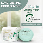Lavilin foot deodorant cream open jar display