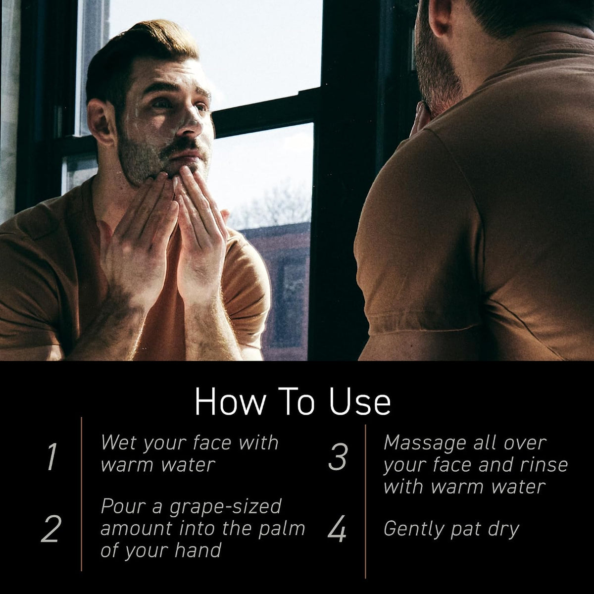 Brickell Men's Purifying Charcoal Face Wash lifestyle grooming shot