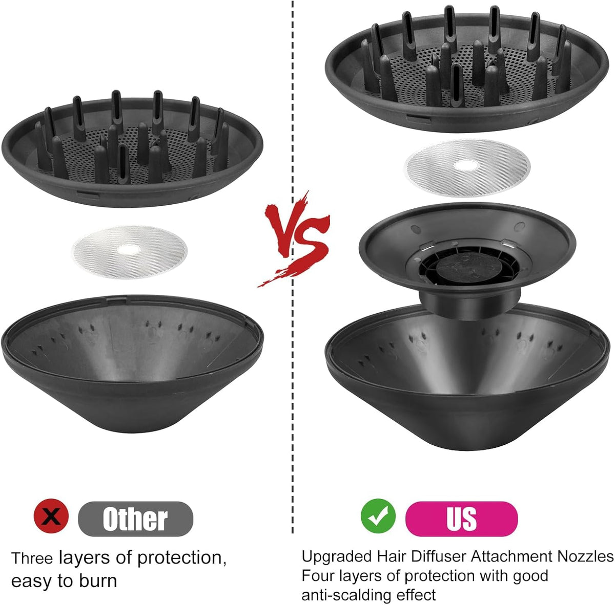 Close-up of heat-resistant insulation material on Chuancheng hair dryer adapter set