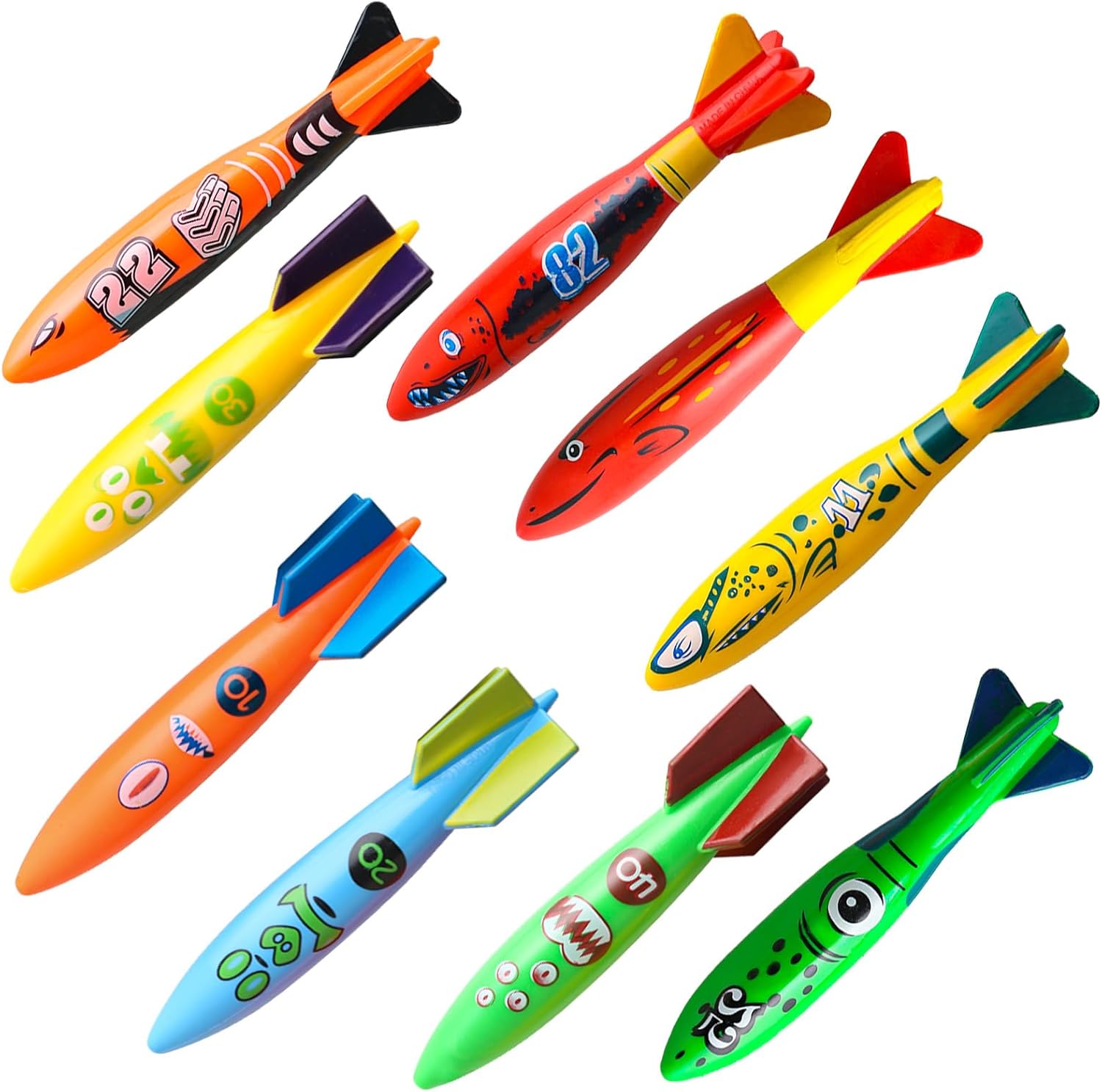 Daisiki dive rings pool toys front view of the nine piece swimming set