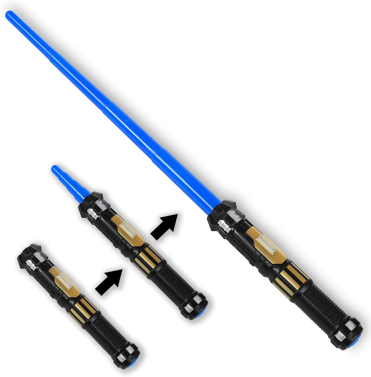 MewduMewdu light up saber toy blue expandable LED sword front view