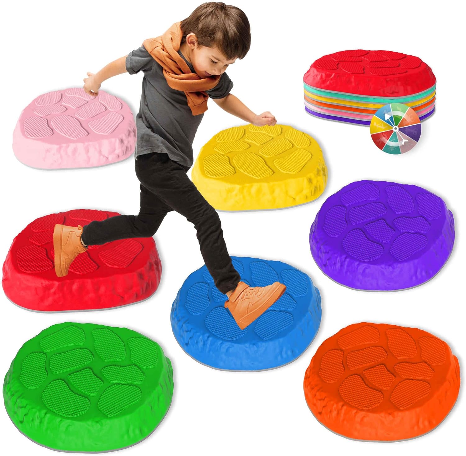 SmartYeen stepping stones for kids front view showing colorful design