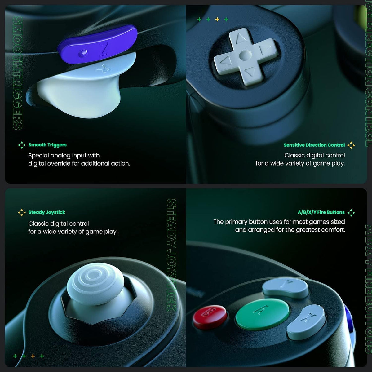 Arrocent black gamepad joystick layout close-up