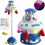 Skirfy UFO water rocket sprinkler toy front view during backyard summer play