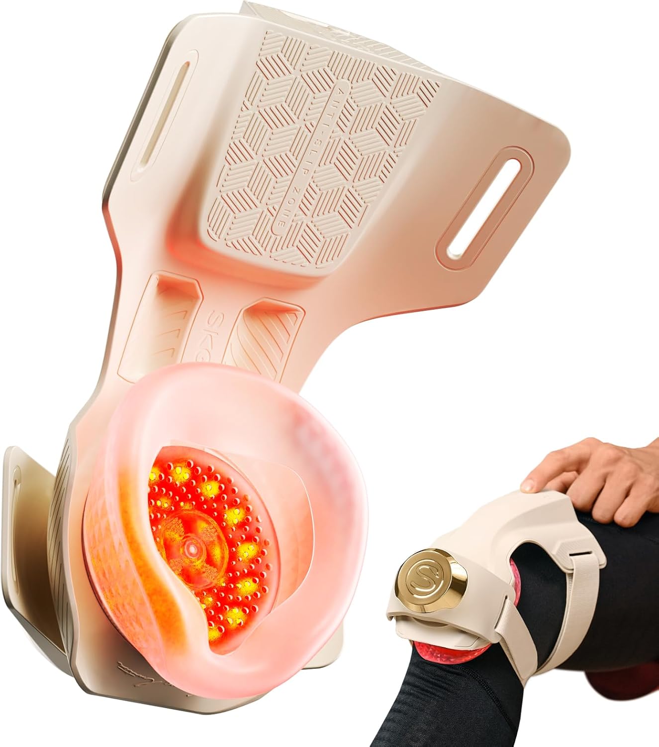 SKG Knee Massager with Heat for Pain Relief with Vibration for Joint Comfort, Cordless Heated Knee Brace with 5 Massage Modes and 3 Heating Levels, Perfect for Women Men Mom Dad, WS500 - Image 1